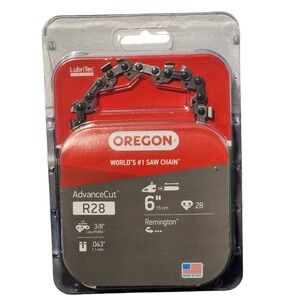 Oregon AdvanceCut R28 6 Inch Chainsaw Chain 3/8 LP .043 Gauge 28 Drive Links
